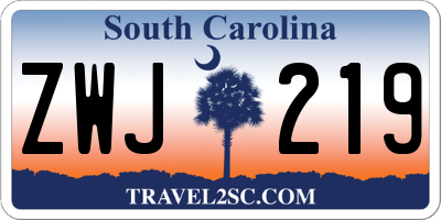 SC license plate ZWJ219