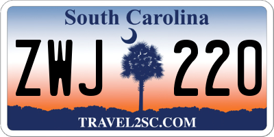 SC license plate ZWJ220