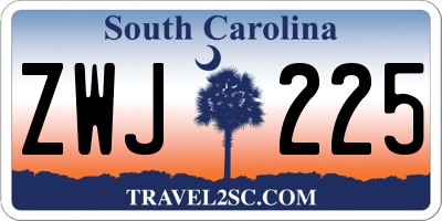 SC license plate ZWJ225