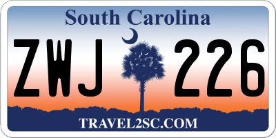 SC license plate ZWJ226