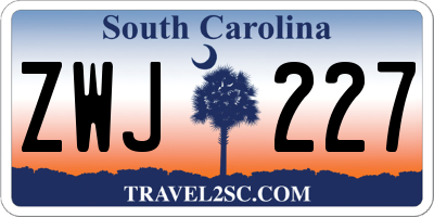 SC license plate ZWJ227