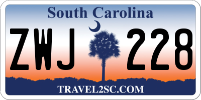 SC license plate ZWJ228