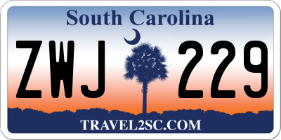 SC license plate ZWJ229