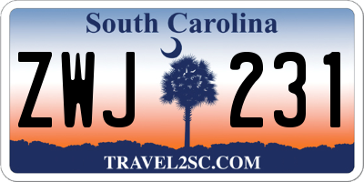 SC license plate ZWJ231