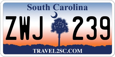 SC license plate ZWJ239