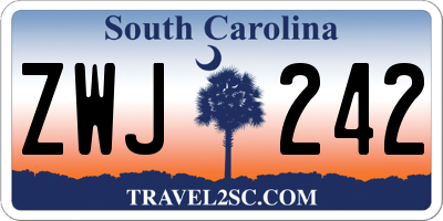 SC license plate ZWJ242