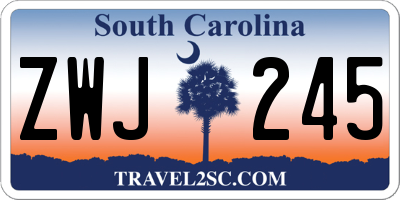SC license plate ZWJ245