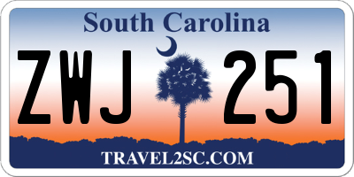 SC license plate ZWJ251