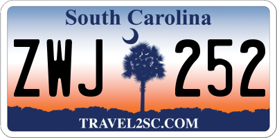 SC license plate ZWJ252