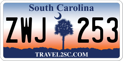 SC license plate ZWJ253