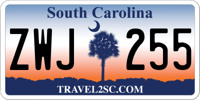 SC license plate ZWJ255