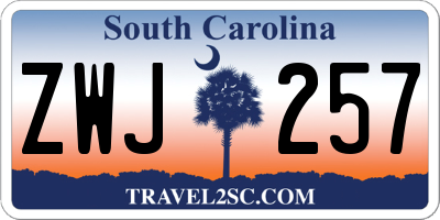 SC license plate ZWJ257