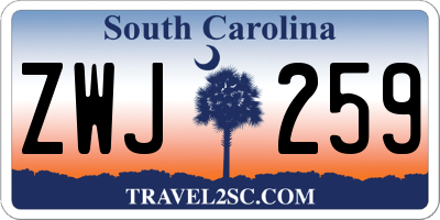 SC license plate ZWJ259