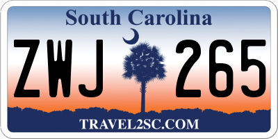 SC license plate ZWJ265