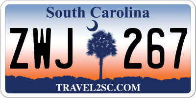SC license plate ZWJ267