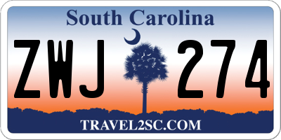 SC license plate ZWJ274