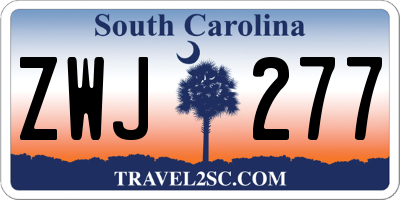 SC license plate ZWJ277