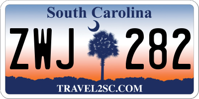 SC license plate ZWJ282