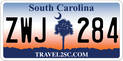 SC license plate ZWJ284