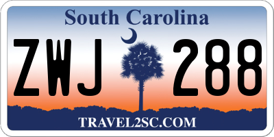 SC license plate ZWJ288