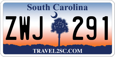 SC license plate ZWJ291