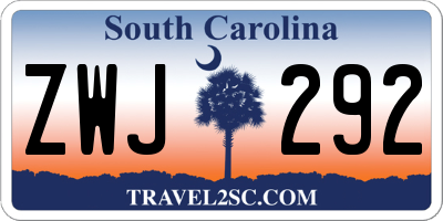 SC license plate ZWJ292