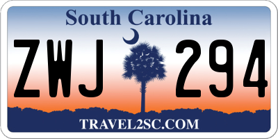 SC license plate ZWJ294