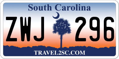 SC license plate ZWJ296
