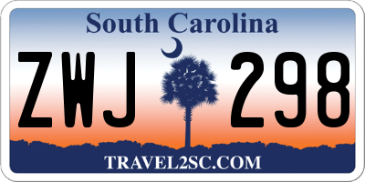 SC license plate ZWJ298