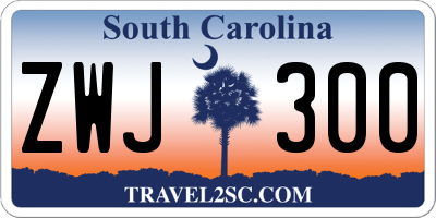 SC license plate ZWJ300
