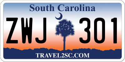 SC license plate ZWJ301