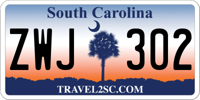 SC license plate ZWJ302
