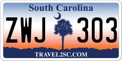 SC license plate ZWJ303