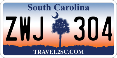 SC license plate ZWJ304