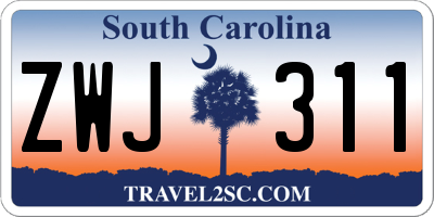 SC license plate ZWJ311