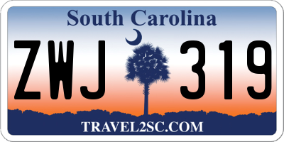 SC license plate ZWJ319