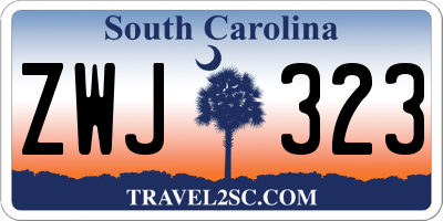 SC license plate ZWJ323