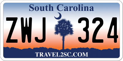 SC license plate ZWJ324