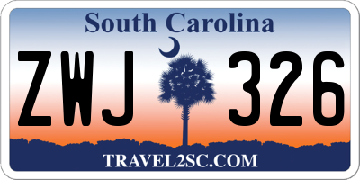 SC license plate ZWJ326