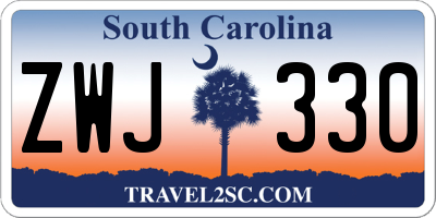 SC license plate ZWJ330