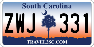 SC license plate ZWJ331