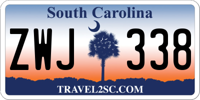 SC license plate ZWJ338