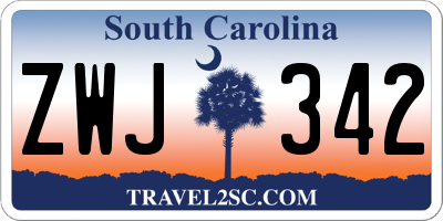 SC license plate ZWJ342