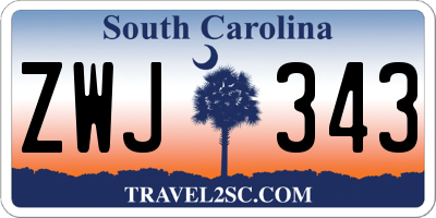 SC license plate ZWJ343