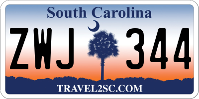 SC license plate ZWJ344