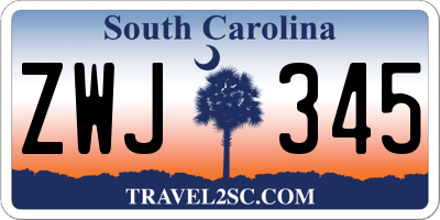 SC license plate ZWJ345