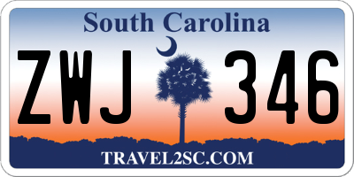 SC license plate ZWJ346