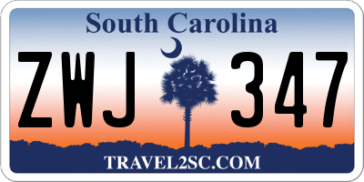 SC license plate ZWJ347