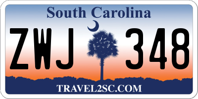 SC license plate ZWJ348