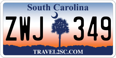 SC license plate ZWJ349